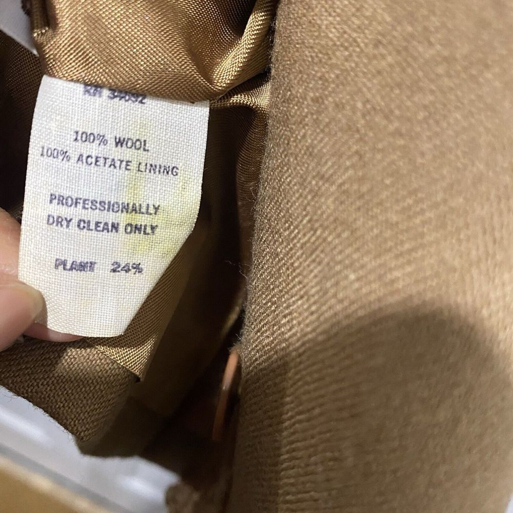 Givenchy Sport Vintage Women's 10 Wool Tan Button Down Leisure Jacket Blazer - Picture 8 of 11